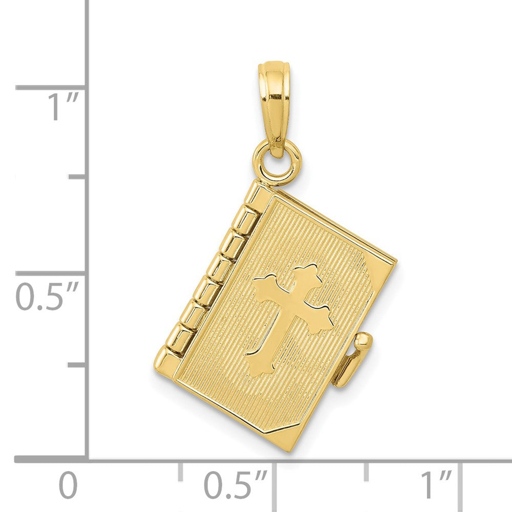 10K Gelbgold 10K 3d Lords Gebet Bible Anhänger
