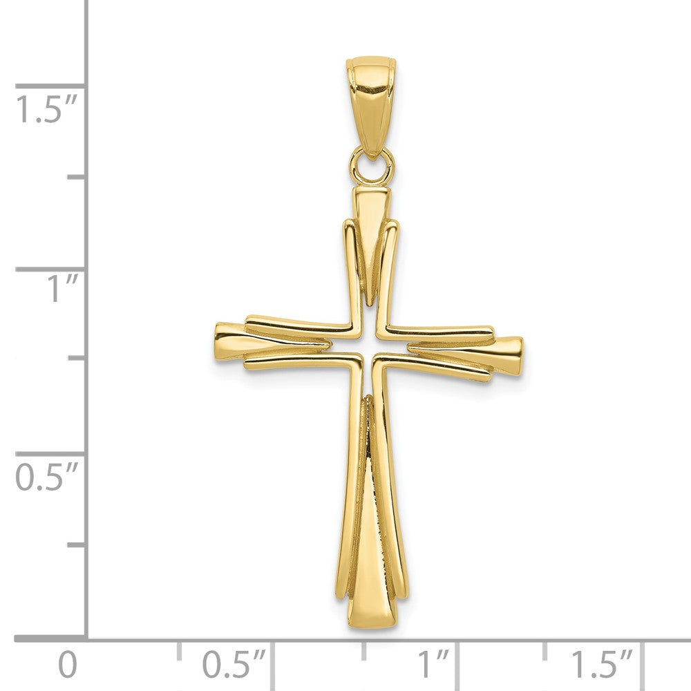 10K Gelbgold 10K Poliert Massiv Kreuz Anhänger