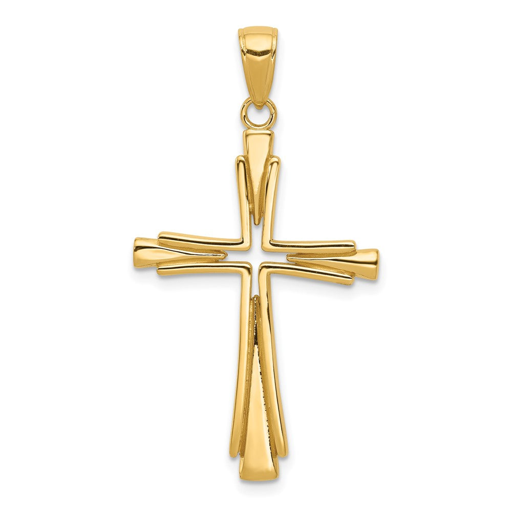 10K Gelbgold 10K Poliert Massiv Kreuz Anhänger