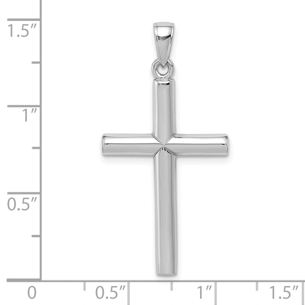 10K Weißgold Poliert Kreuz Anhänger