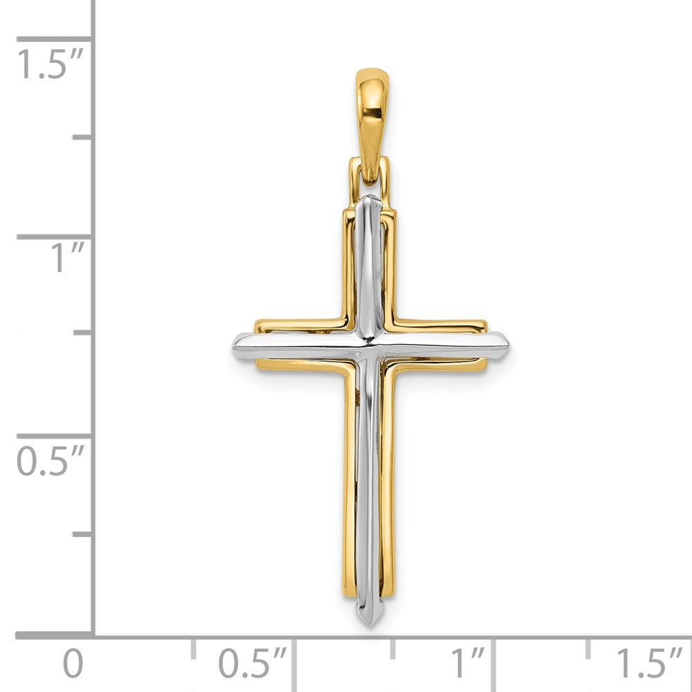 10K Bicolor Fantasie Kreuz Anhänger