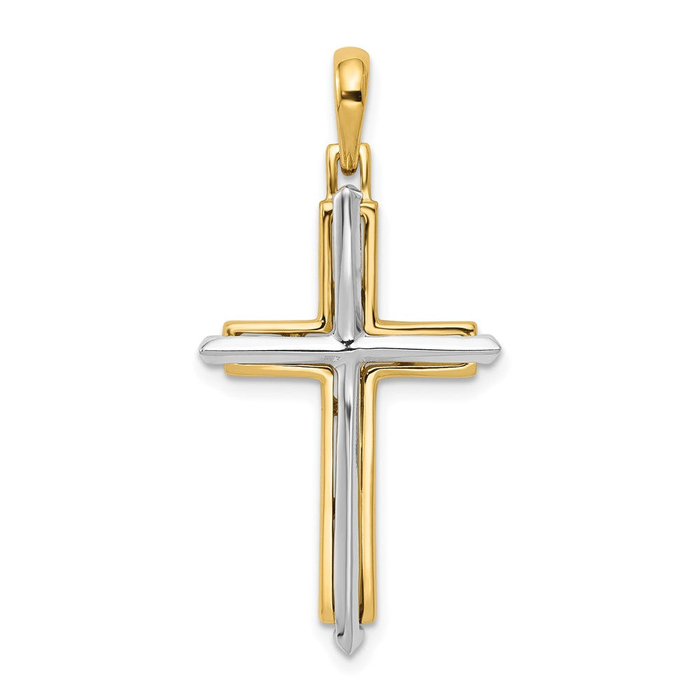 10K Bicolor Fantasie Kreuz Anhänger