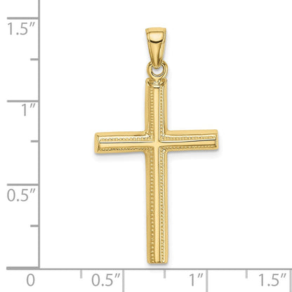 10K Gelbgold 10K Poliert Kreuz Anhänger