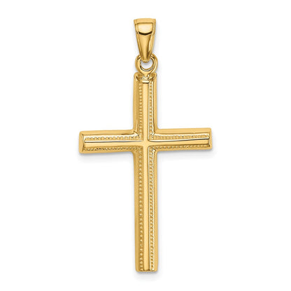 10K Gelbgold 10K Poliert Kreuz Anhänger