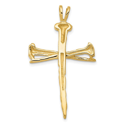 10K Gelbgold Poliert Kreuz Charm