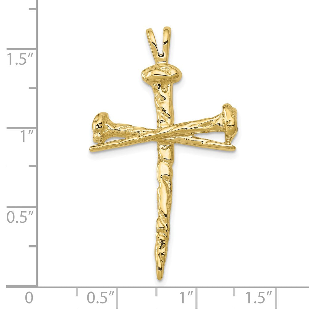 10K Gelbgold Poliert Kreuz Charm