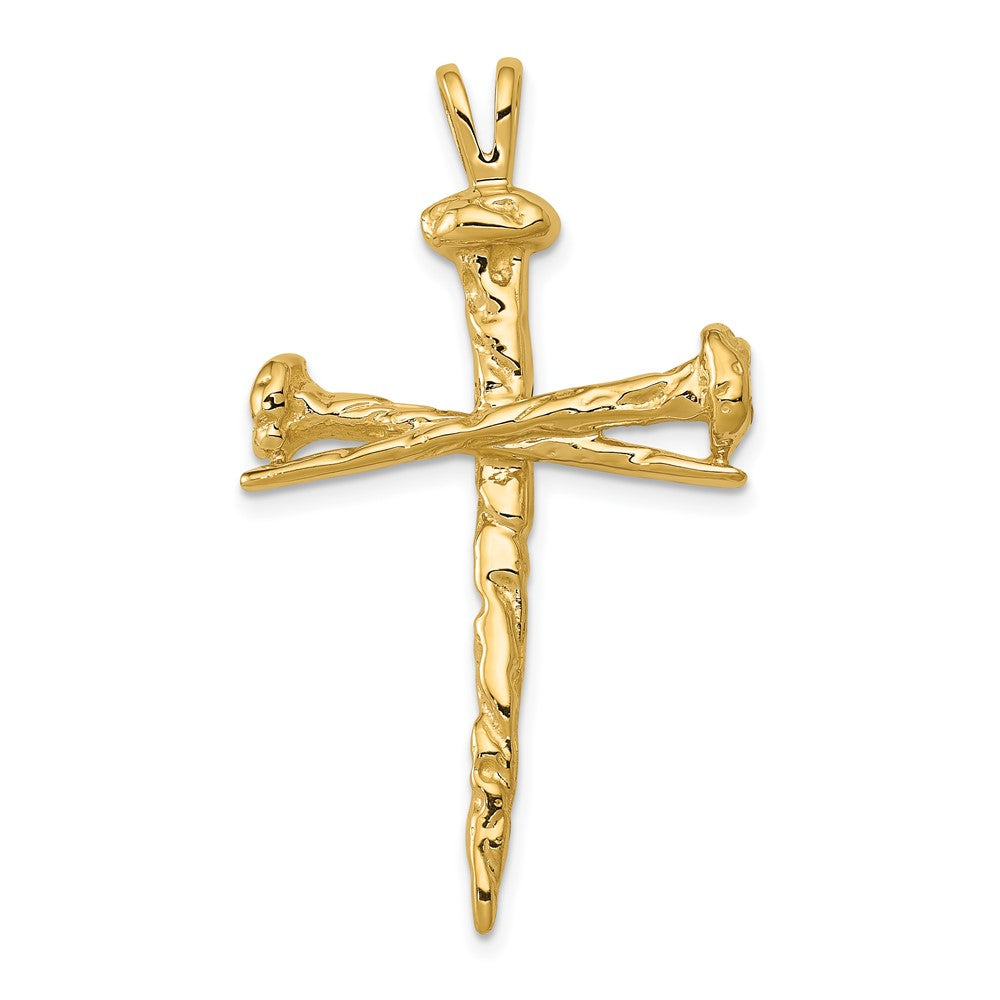 10K Gelbgold Poliert Kreuz Charm