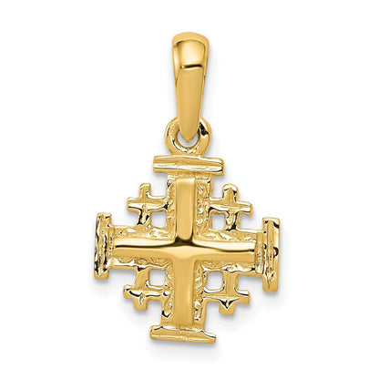 10K Gelbgold Jerusalem Kreuz Charm