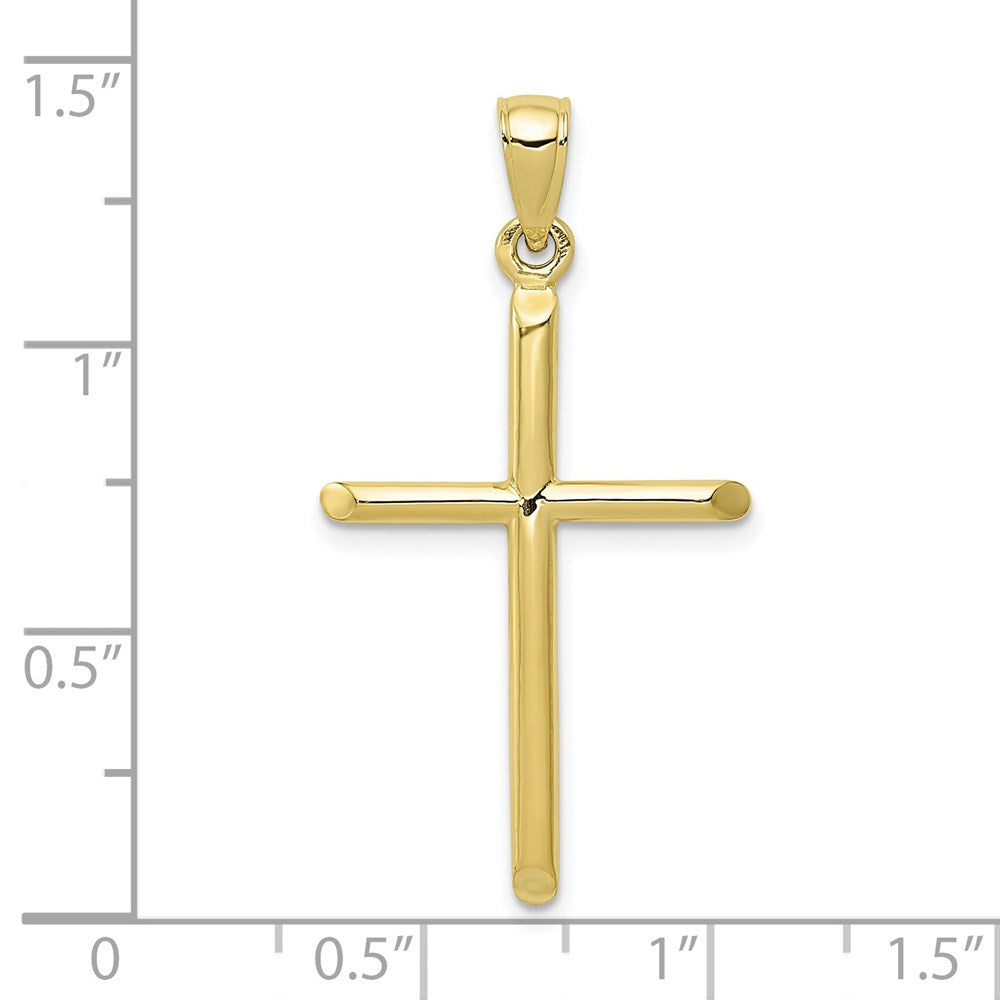 10K Gelbgold Tubular Kreuz Anhänger