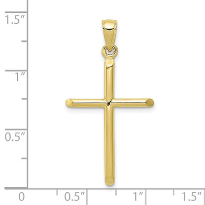 10K Gelbgold Tubular Kreuz Anhänger