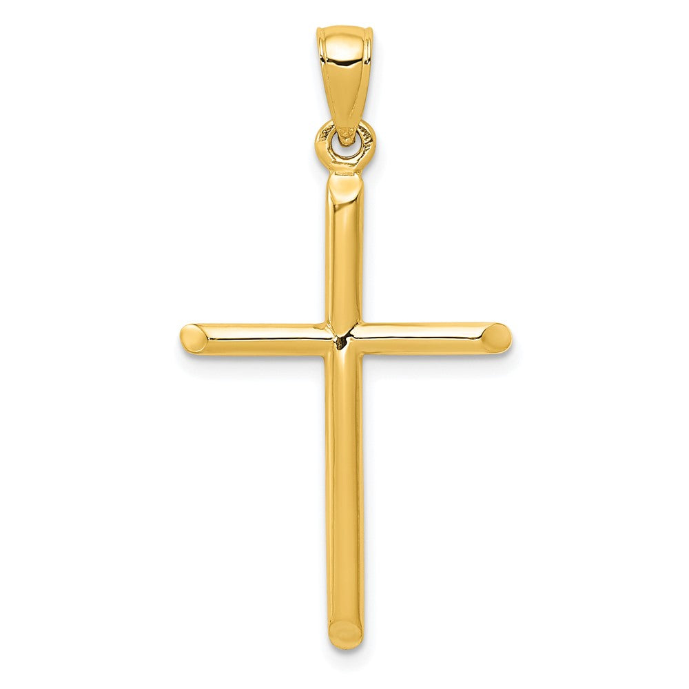 10K Gelbgold Tubular Kreuz Anhänger