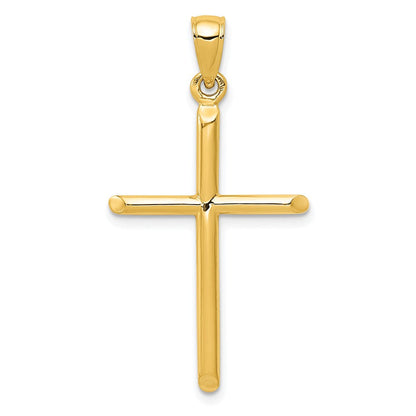 10K Gelbgold Tubular Kreuz Anhänger