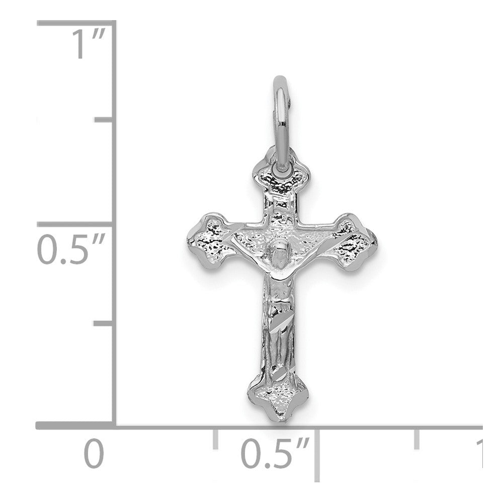 10K Weißgold Diamantiert Kruzifix Charm