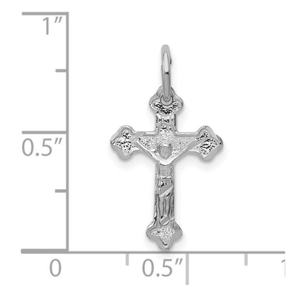 10K Weißgold Diamantiert Kruzifix Charm