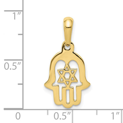 10K Gelbgold Stern Of David Chamseh Anhänger