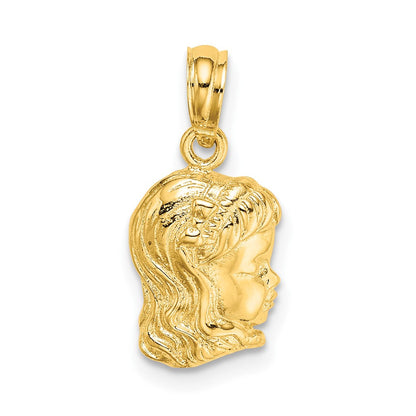 10K Gelbgold Mädchen Kopf Charm