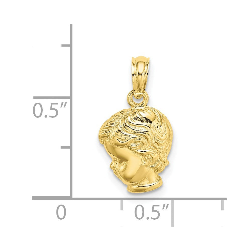 10K Gelbgold Junge Kopf Charm