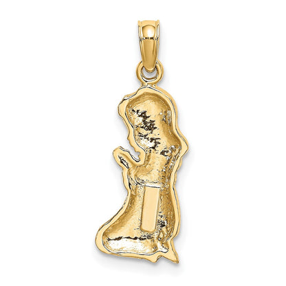 10K Gelbgold Betend Mädchen Charm