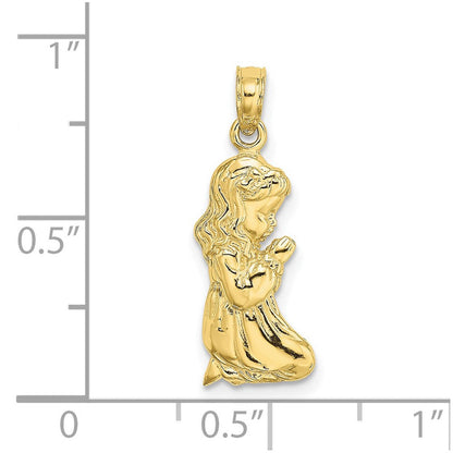10K Gelbgold Betend Mädchen Charm