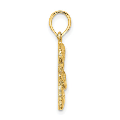 10K Gelbgold Betend Junge Charm