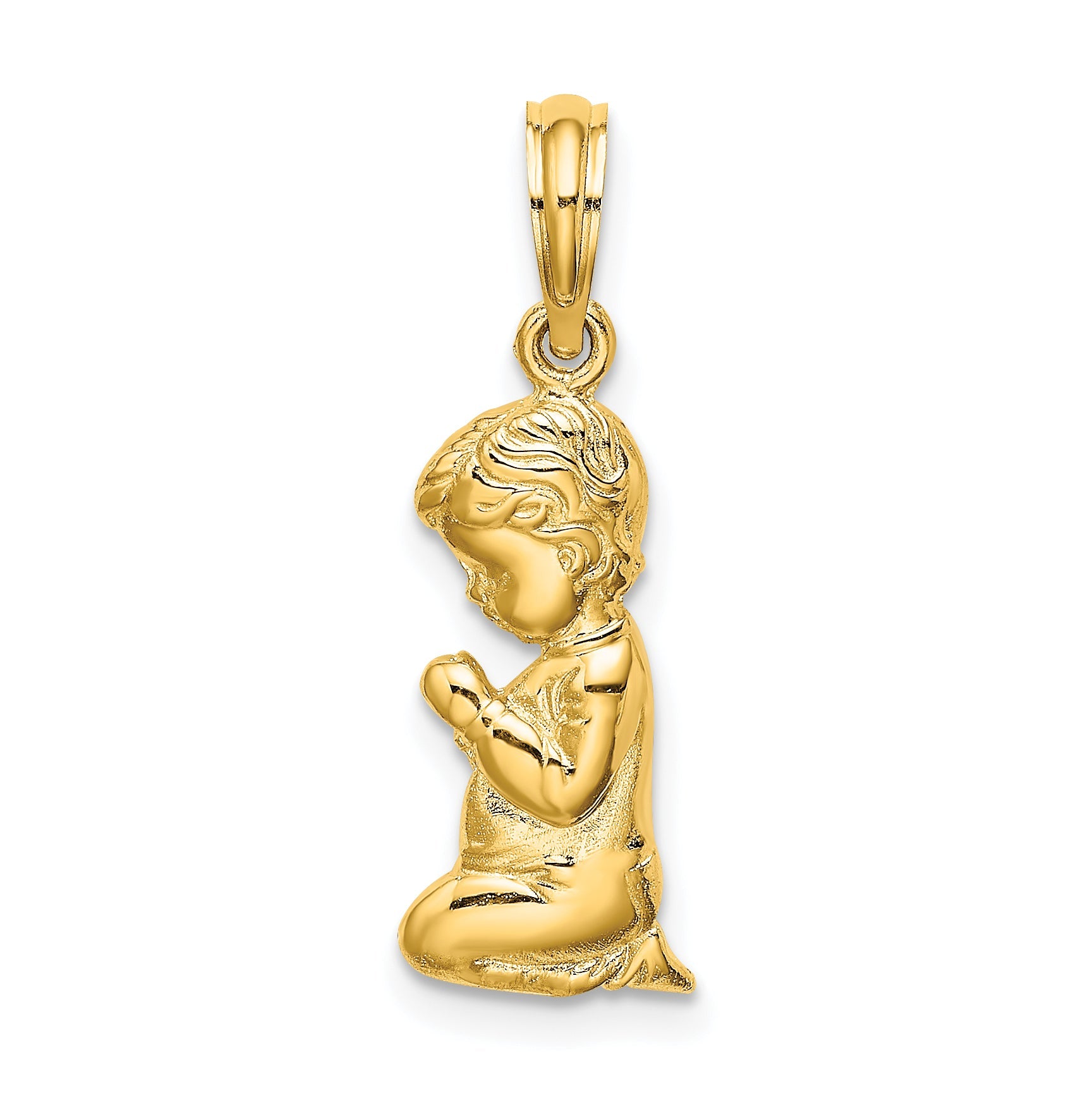 10K Gelbgold Betend Junge Charm