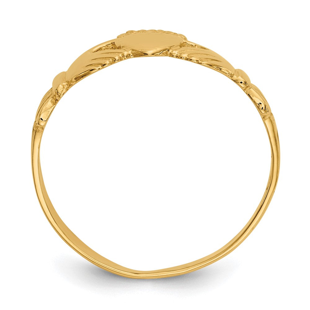 10K Gelbgold Poliert Damen Claddagh-Ring