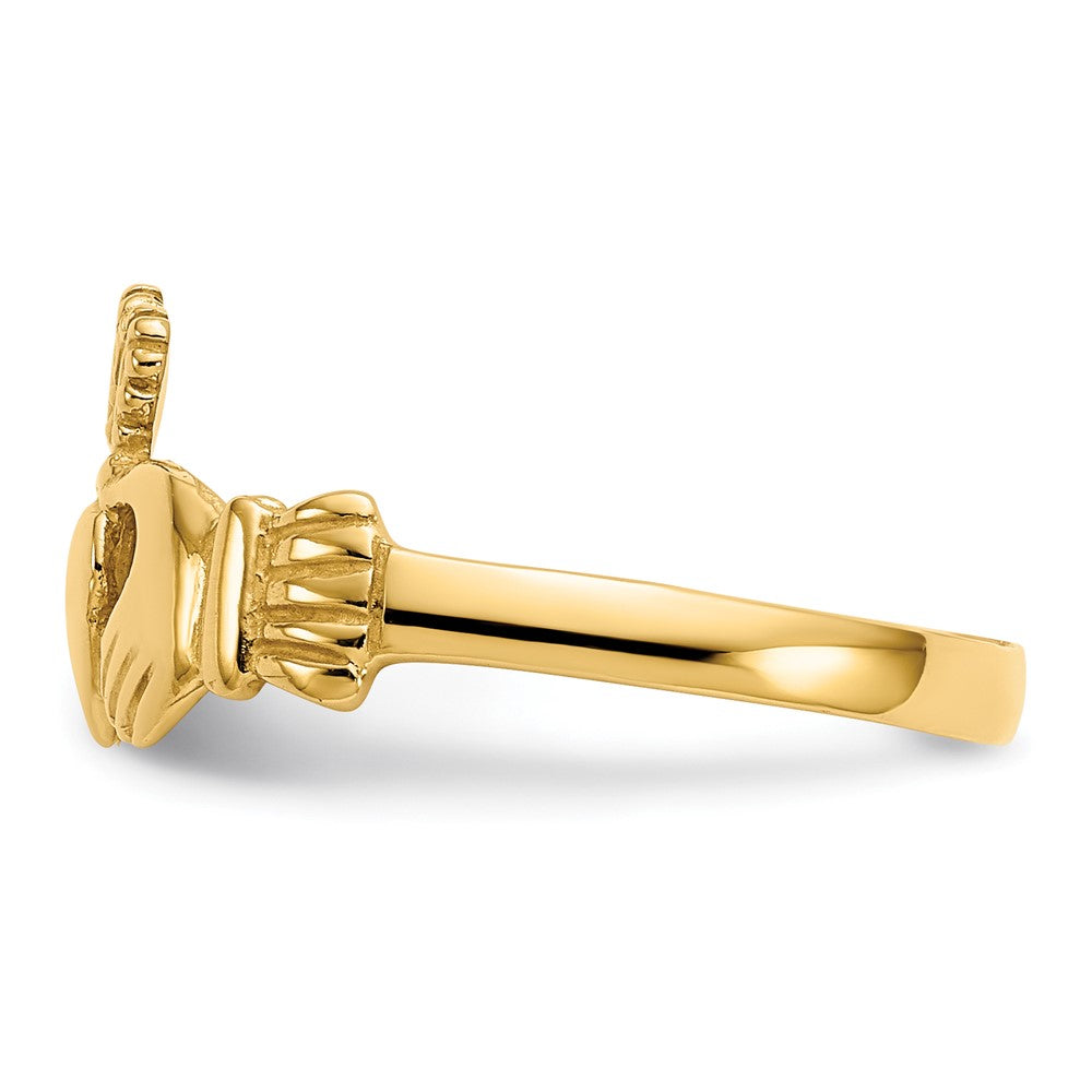 10K Gelbgold Poliert Damen Claddagh-Ring