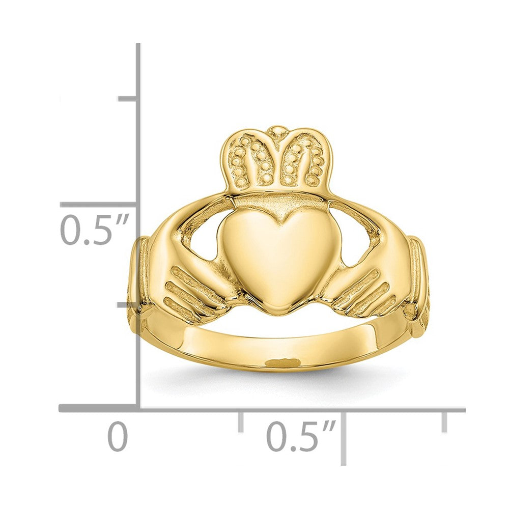 10K Gelbgold Poliert Ladie Claddagh Ring