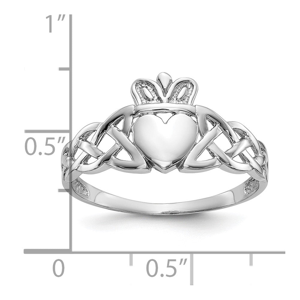 10K Weißgold Herren Claddagh Ring