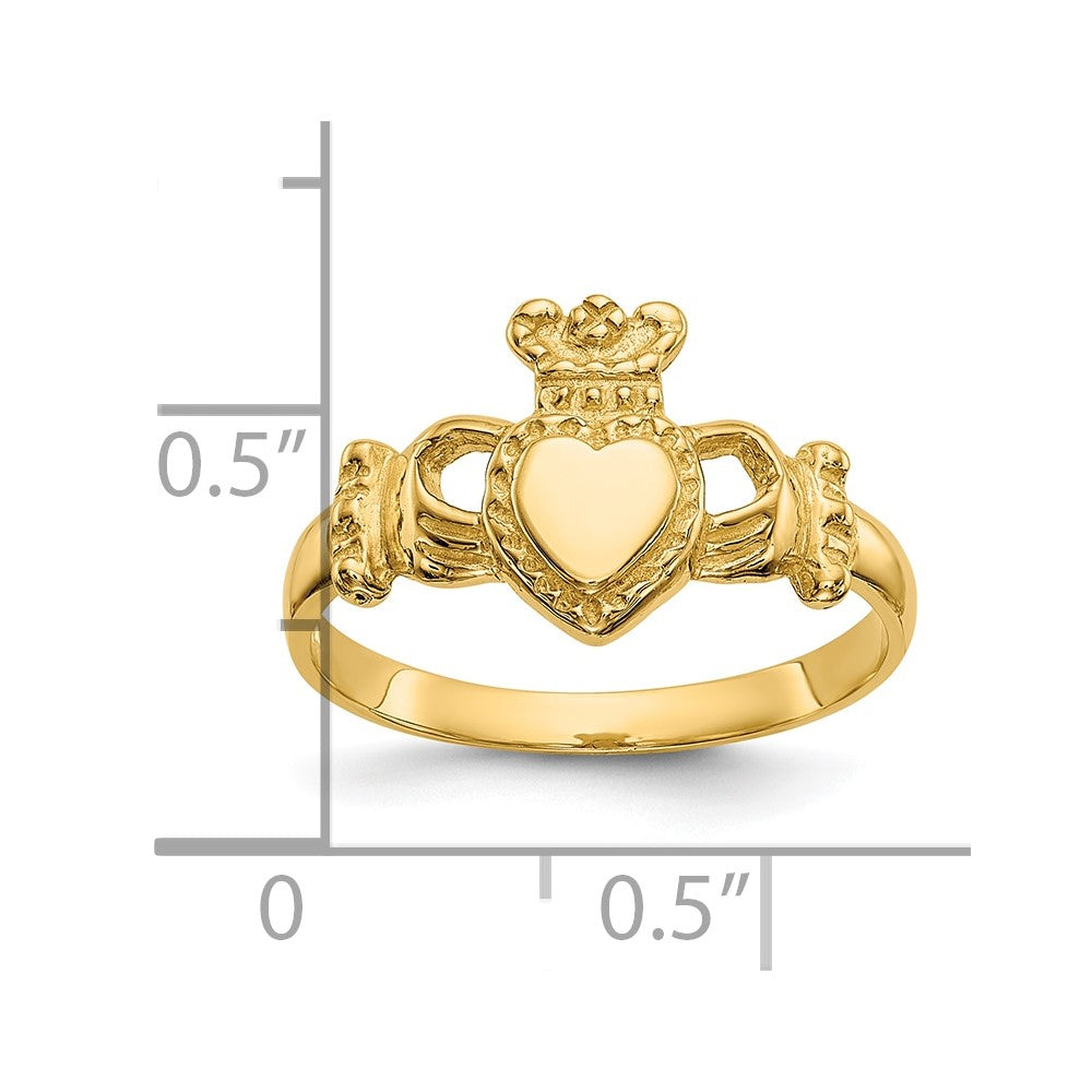 10K Gelbgold 10K Poliert Damen Claddagh Ring
