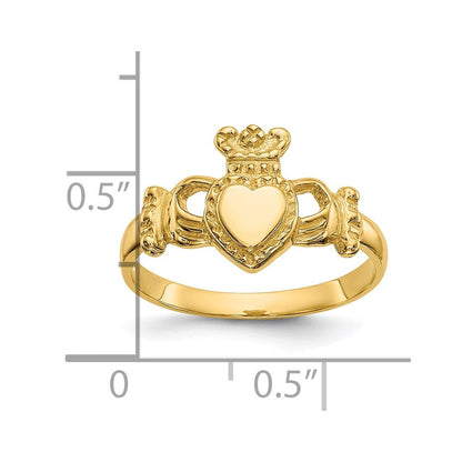 10K Gelbgold 10K Poliert Damen Claddagh Ring