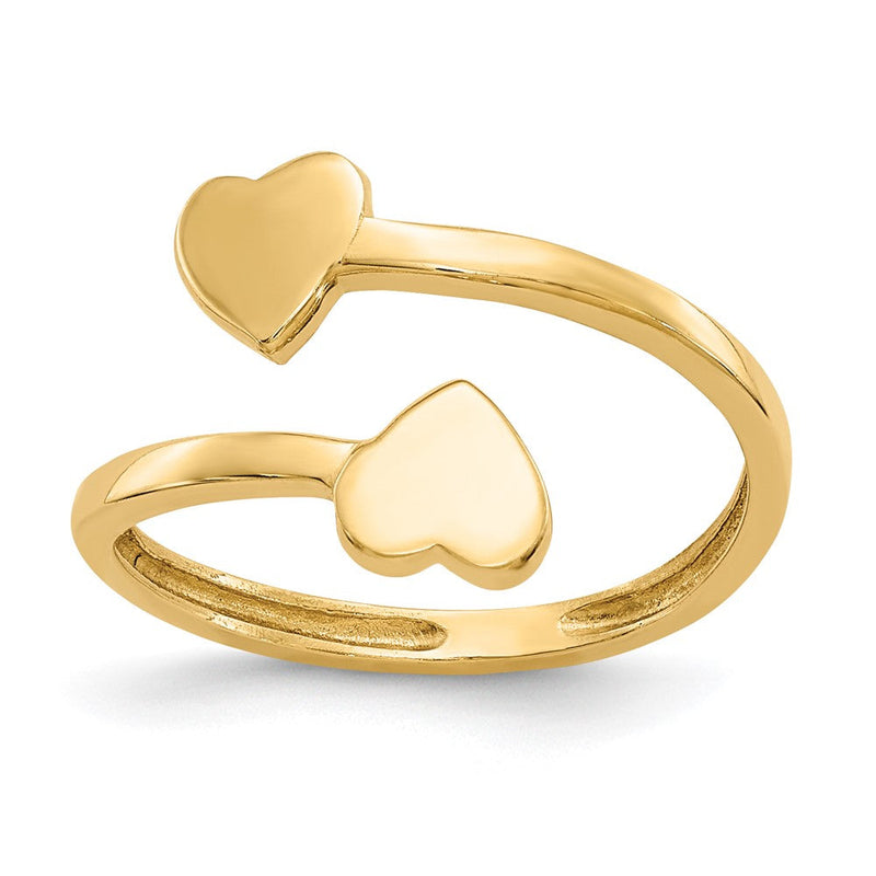 10K Gelbgold 10K Doppelt Herz Zehenring