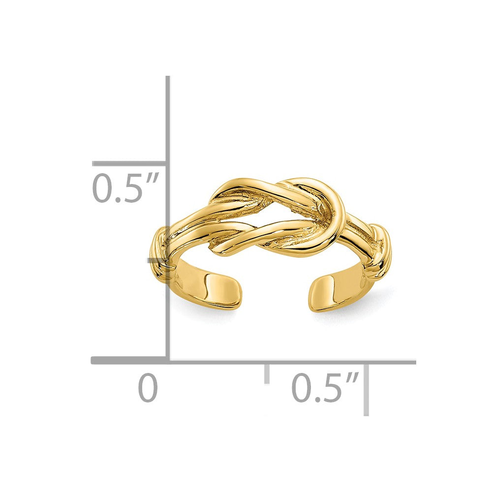 10K Gelbgold 10K Liebe Knoten Zehenring