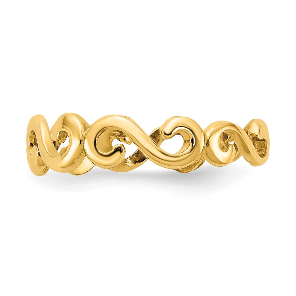 10K Gelbgold Wirbel Zehenring