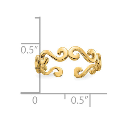 10K Gelbgold Wirbel Zehenring
