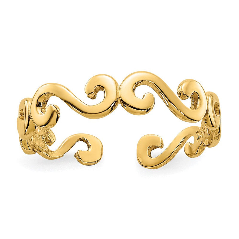 10K Gelbgold Wirbel Zehenring