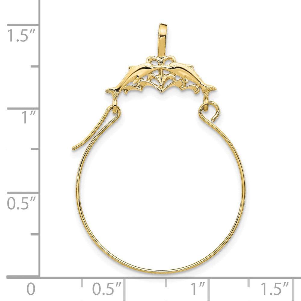 10K Gelbgold Doppelt Dolphins Charm Halter Anhänger