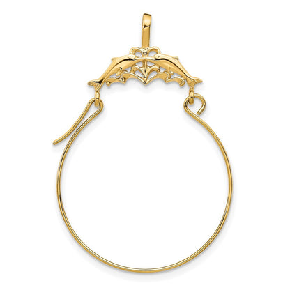 10K Gelbgold Doppelt Dolphins Charm Halter Anhänger