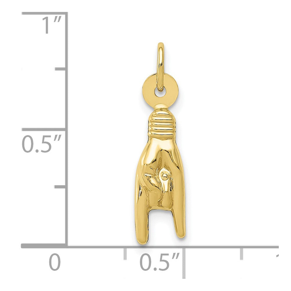 10K Gelbgold Rock auf Zeichen Charm