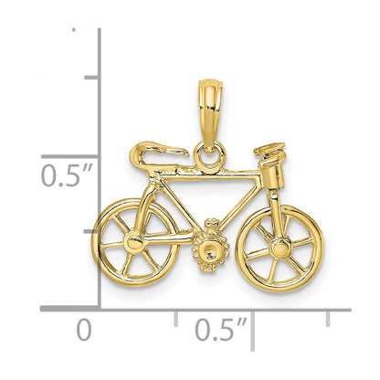 10K Gelbgold 3-d Beweglich Bicycle Charm