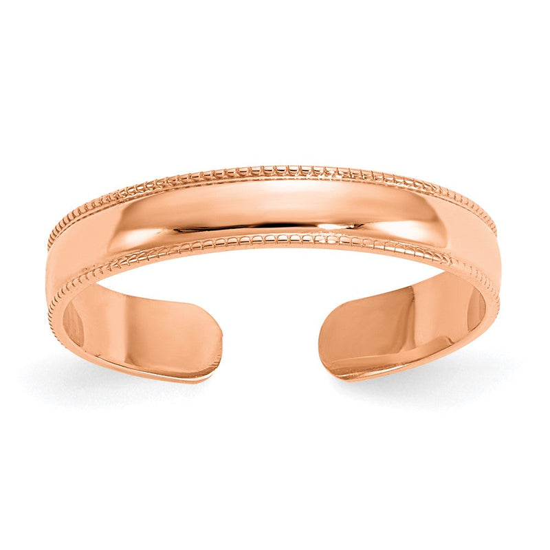 10K Roségold 10K Mill Grain Verstellbar Zehenring