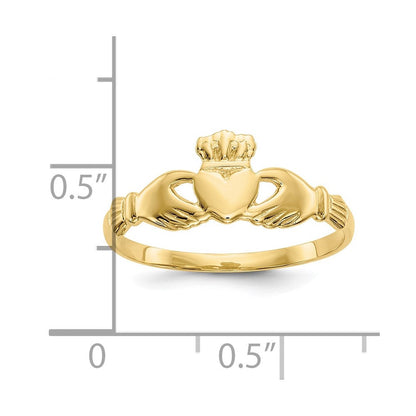 10K Gelbgold Claddagh Ring