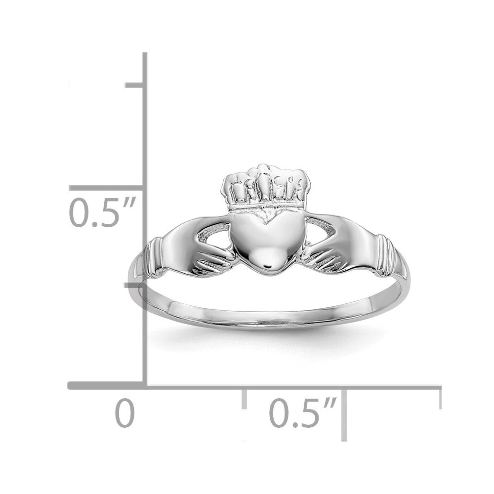 10K Weißgold Damen Claddagh Ring