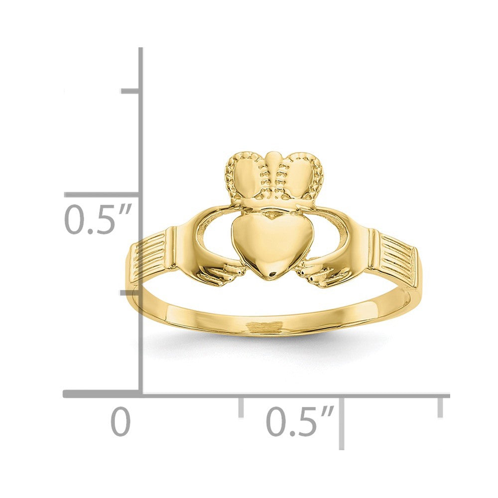 10K Gelbgold Damen Claddagh Ring