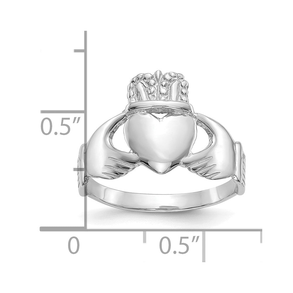 10K Weißgold 10K Damen Claddagh Ring