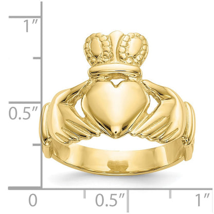 10K Gelbgold Herren Claddagh Ring