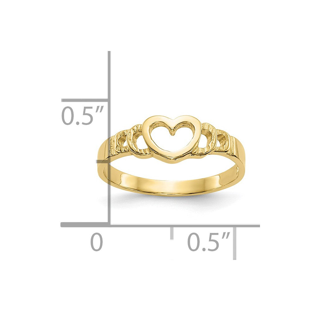 10K Gelbgold Herz Kind Ring