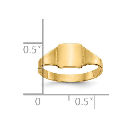10K Gelbgold Poliert Quadratisch Kind Siegel Ring
