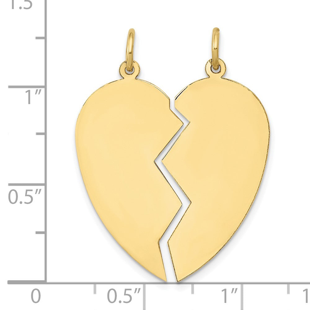 10K Gelbgold 10K 2 Stück Herz Charm Set