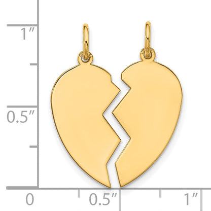 10K Gelbgold 10K 2 Stück Klein Herz Charm